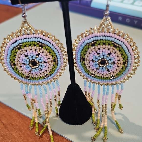 Jewelry - Bohemian Beaded Fringe Earrings